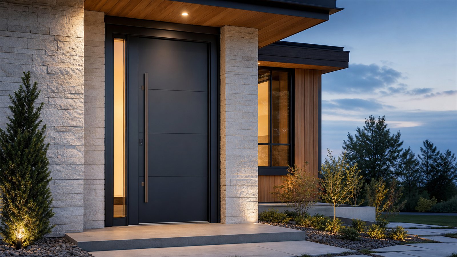 Modern aluminum entry door